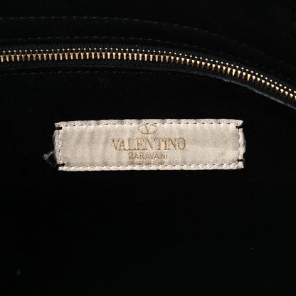 Valentino Garavani Grained Calfskin Jamaica Beaded My Rockstud Tote Black 6 of 17