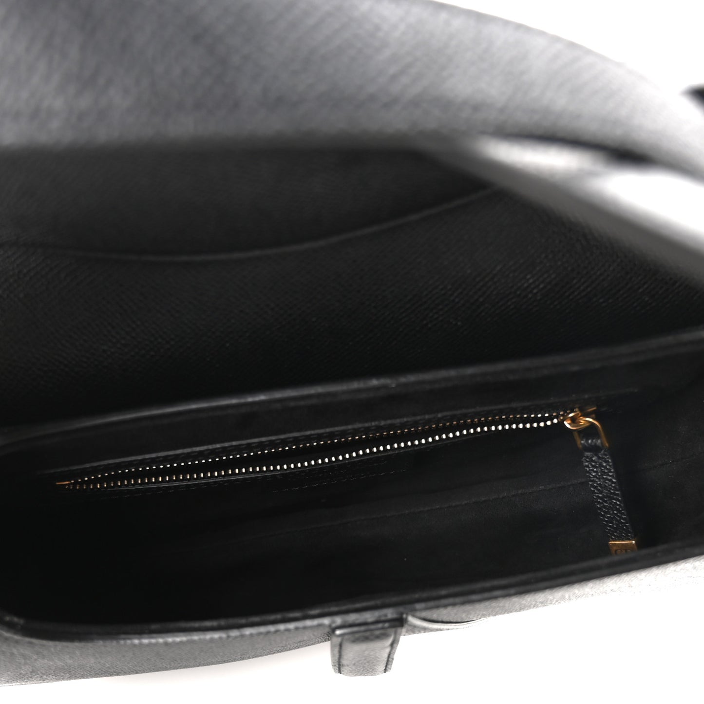 Grained Calfskin Saddle Bag Black