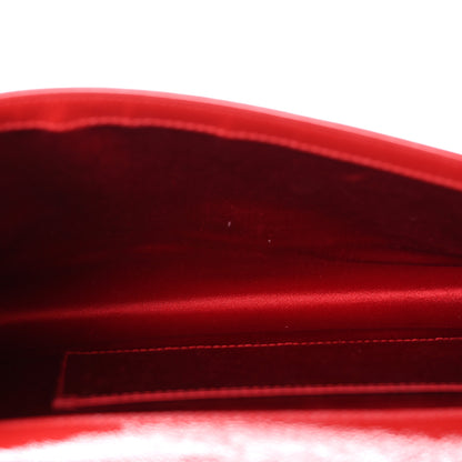 Saint Laurent Textured Patent Monogram Large Belle De Jour Clutch Red 5 of 13