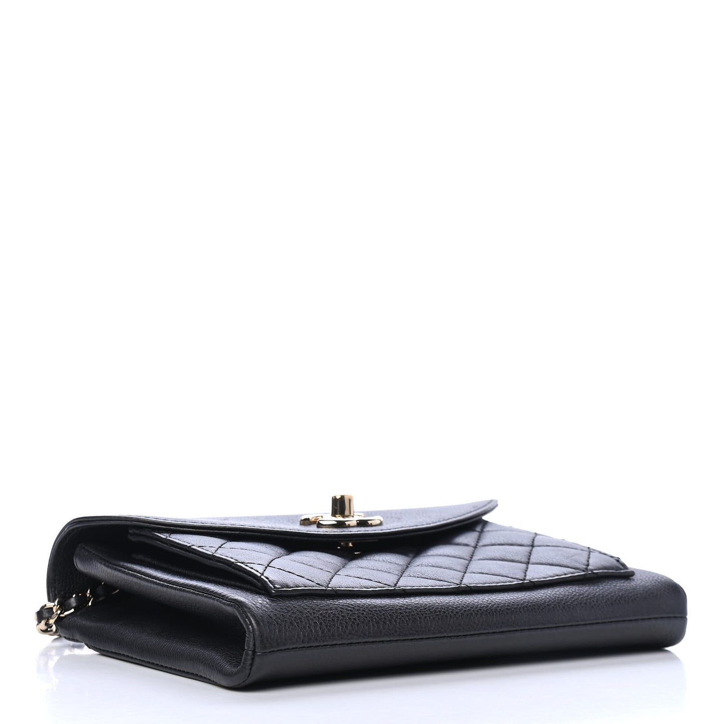 Calfskin Quilted Smart Pocket Crossbody Bag Black