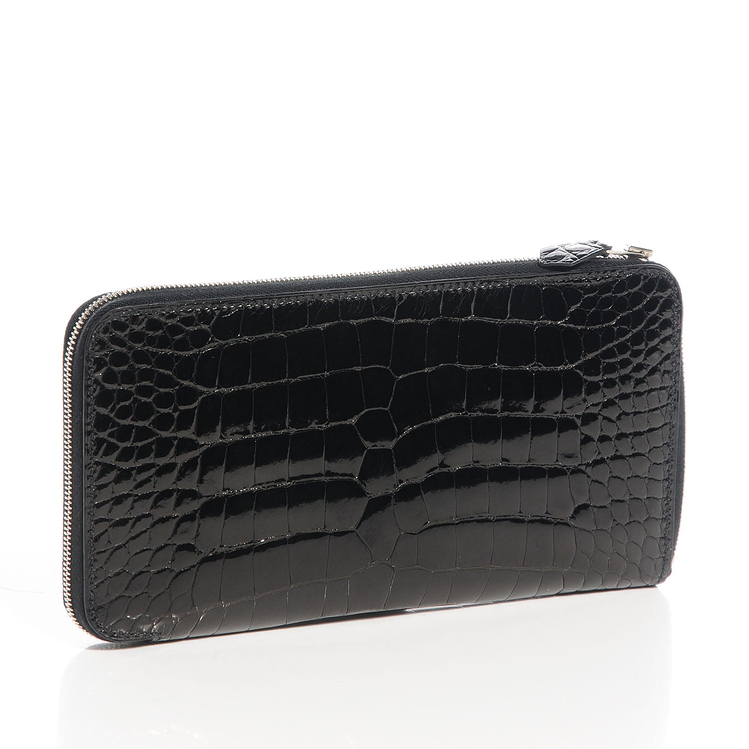 Hermes Shiny Alligator Azap Wallet Black 3 of 11