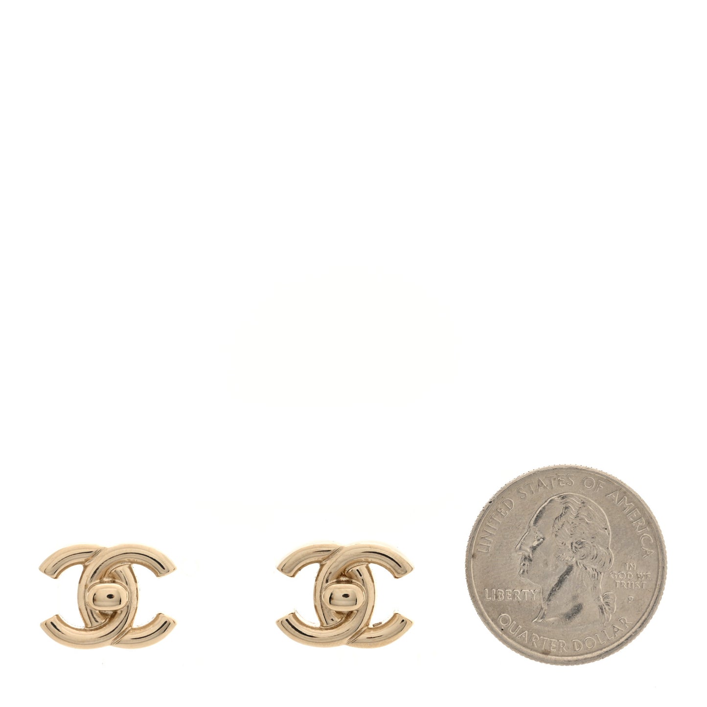 Metal CC Turnlock Earrings Gold