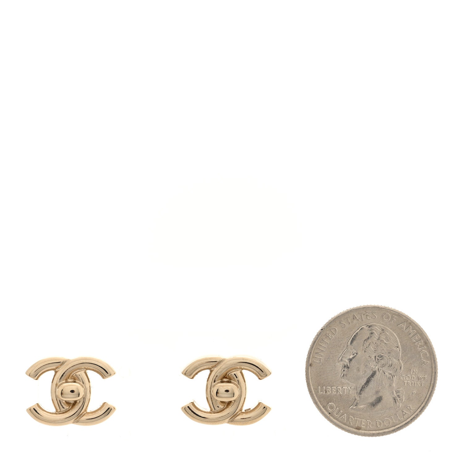 Chanel Metal CC Turnlock Earrings Gold 2 of 5