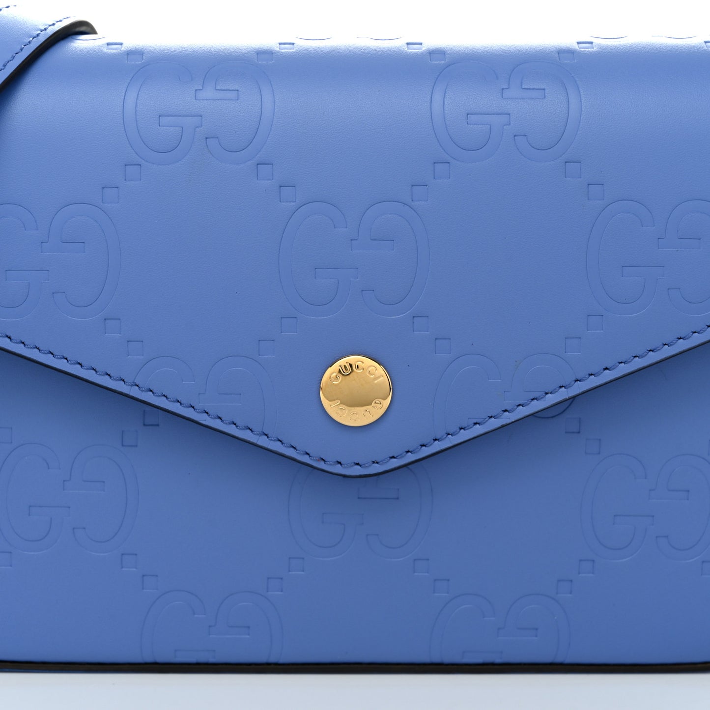 Calfskin GG Super Mini Shoulder Bag Blue