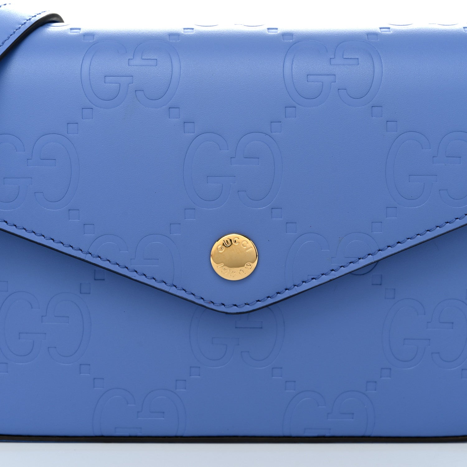 Gucci Calfskin GG Super Mini Shoulder Bag Blue 8 of 10