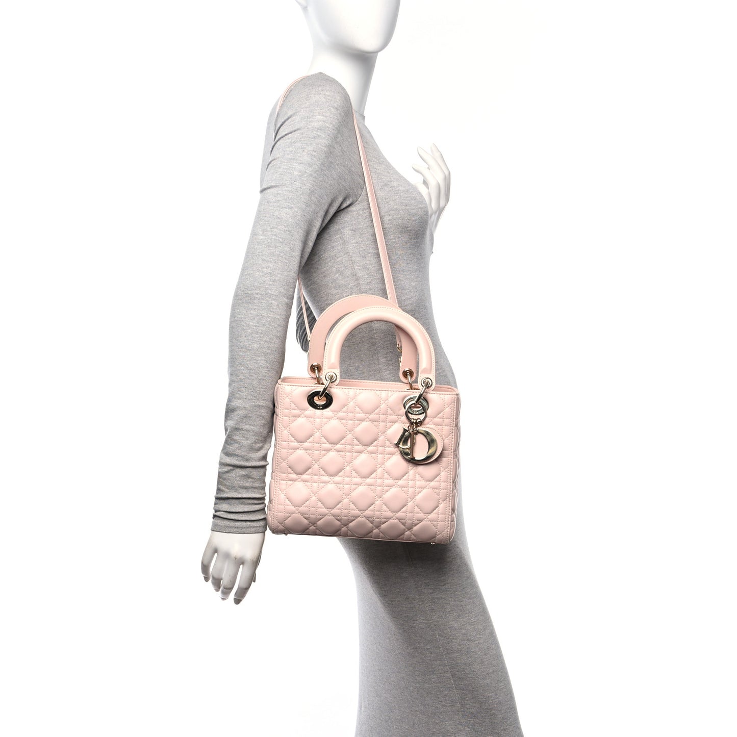 Lambskin Cannage Medium Lady Dior Light Pink