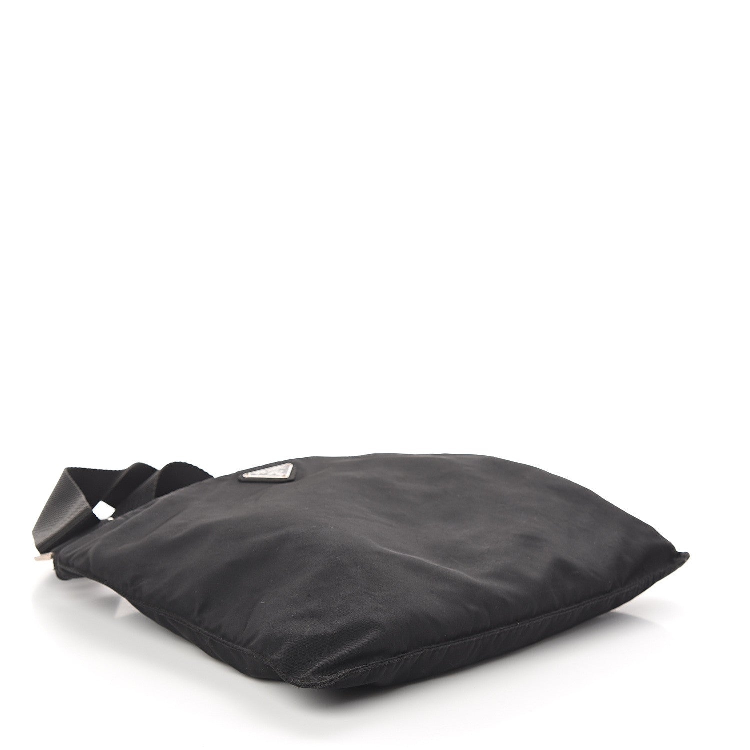 Prada Nylon Small Flat Messenger Bag Black 3 of 7