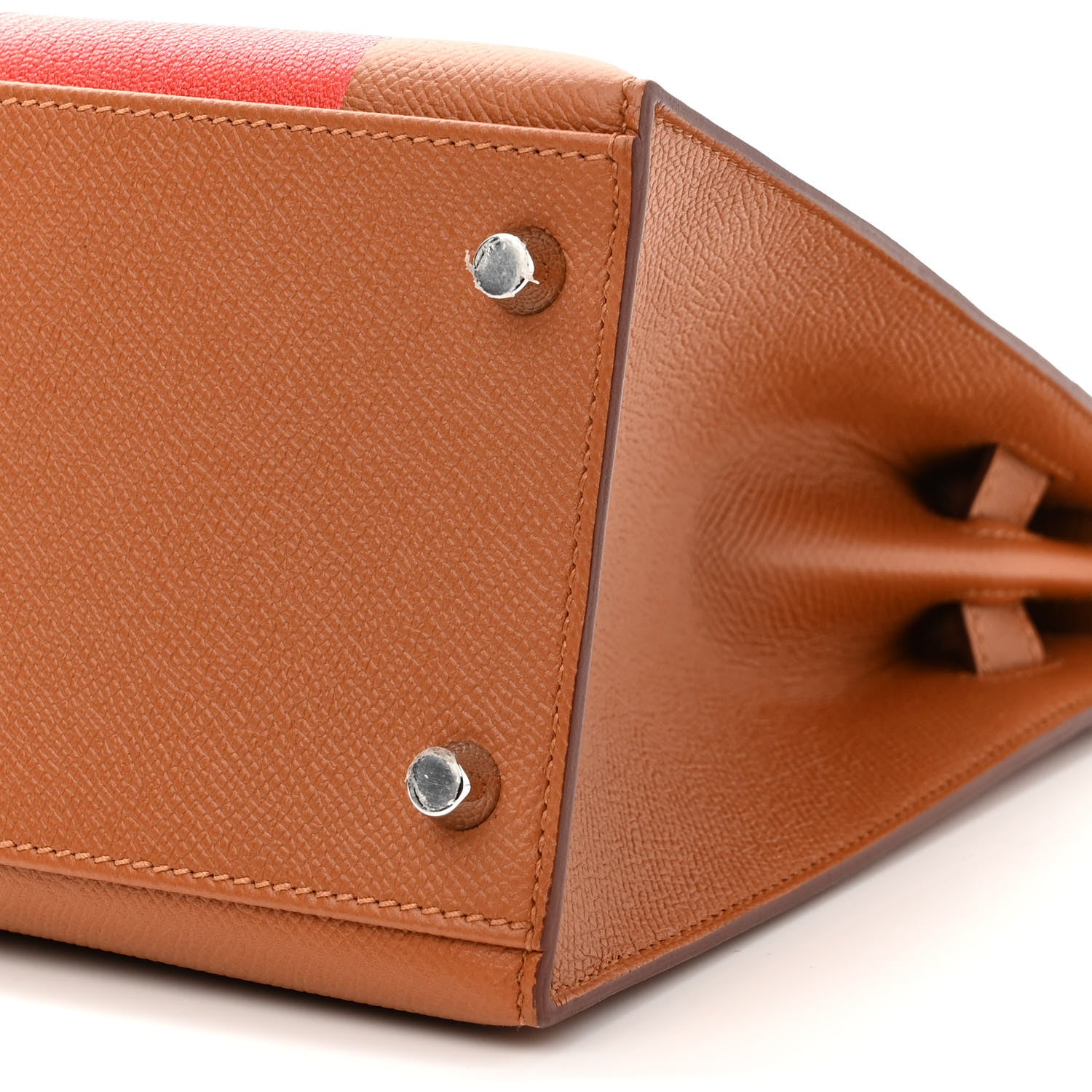 Hermes Epsom Chevre Mysore Sombrero Kellygraphie Lettre H Kelly Sellier 28 Capucine Gold Bordeaux 10 of 11
