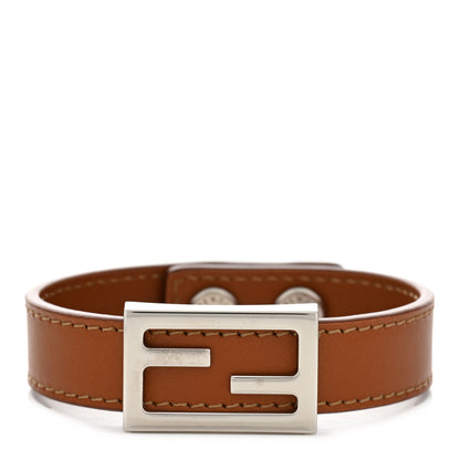 Fendi Calfskin FF Bracelet S Brown 1 of 6