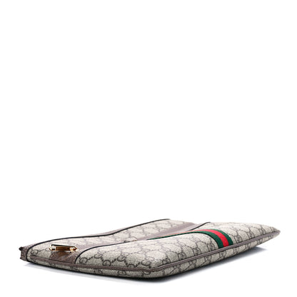 Gucci GG Supreme Monogram Large Ophidia Pouch Clutch Brown 4 of 11