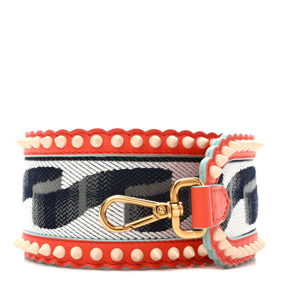 Fendi Canvas Studded Printed Strap You Orange Multicolor 1 of 4