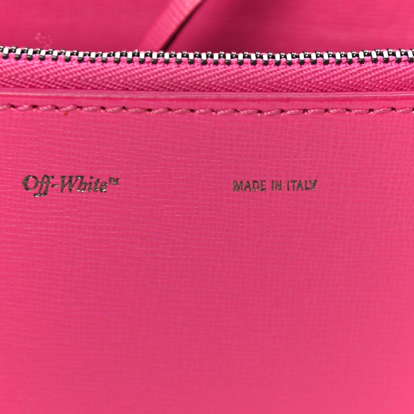 Saffiano Striped Mini Diag Binder Clip Bag Pink White