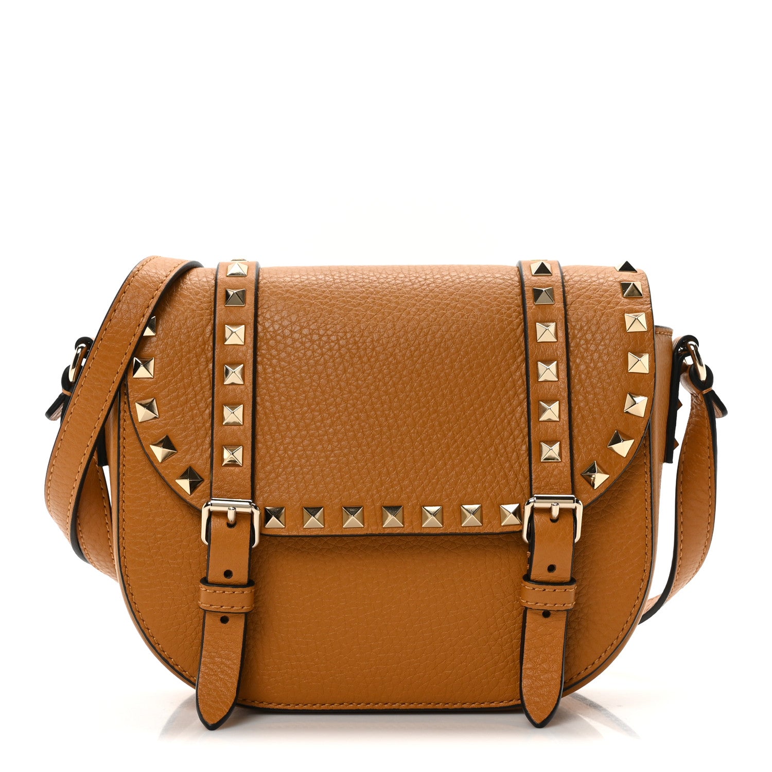 Valentino Garavani Vitello Small Rockstud Satchel Crossbody Bag Light Cuir 1 of 9