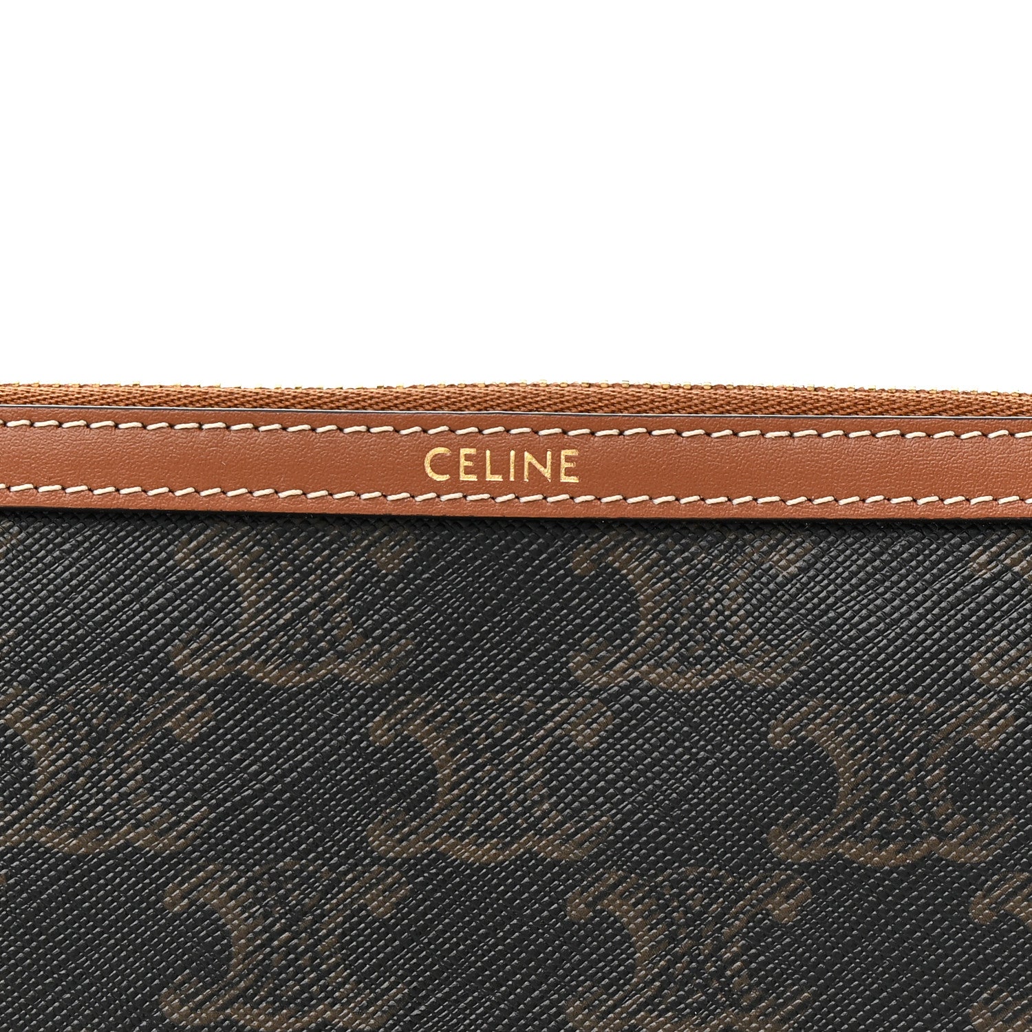 Celine Triomphe Calfskin Long Pouch With Strap Tan 8 of 9