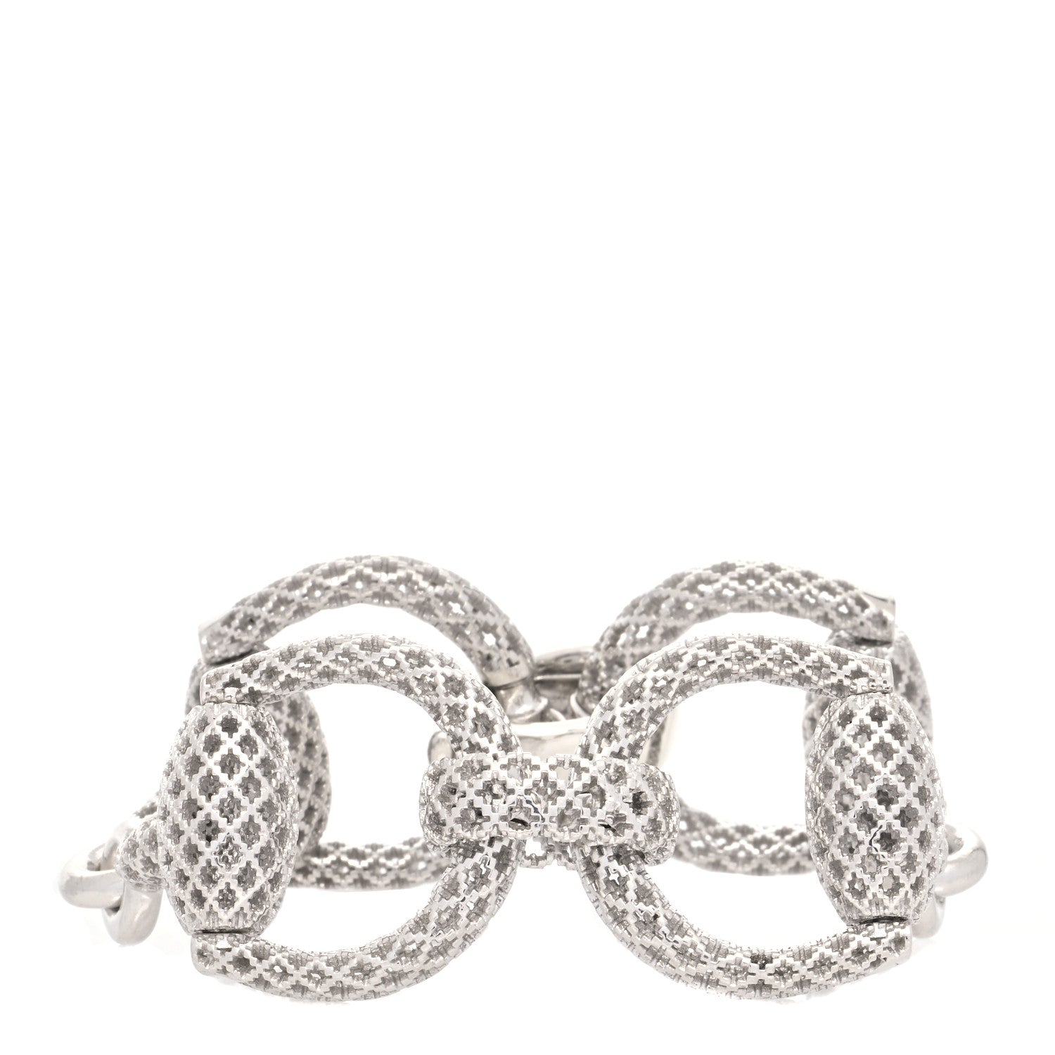 Gucci Sterling Silver Horsebit Diamantissima Bracelet 1 of 4