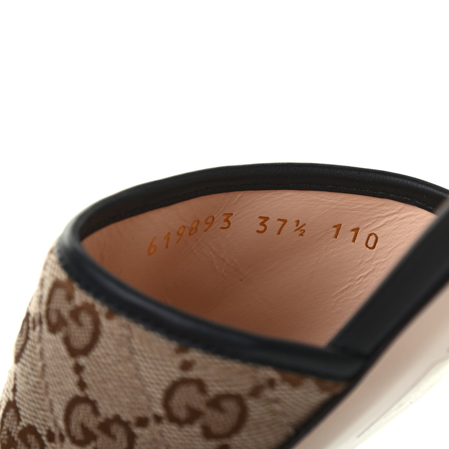 Gucci Monogram Matelasse Diagonal GG Marmont Flat Slide Sandals 37.5 Beige Ebony Black 8 of 8