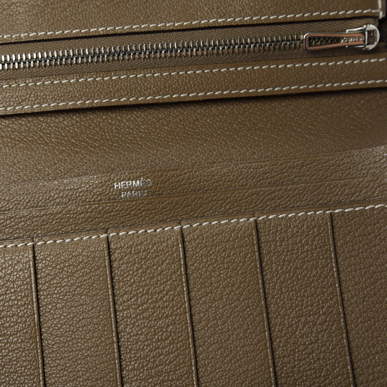 Hermes Chevre Mysore Bearn Gusset Wallet Etoupe 8 of 9