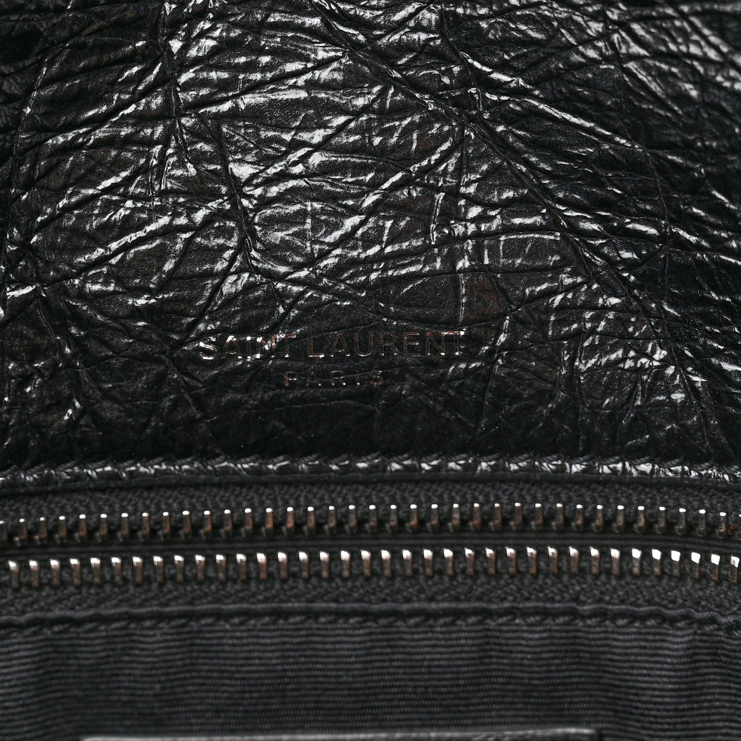 Crinkled Calfskin Matelasse Monogram Medium Niki Chain Satchel Black