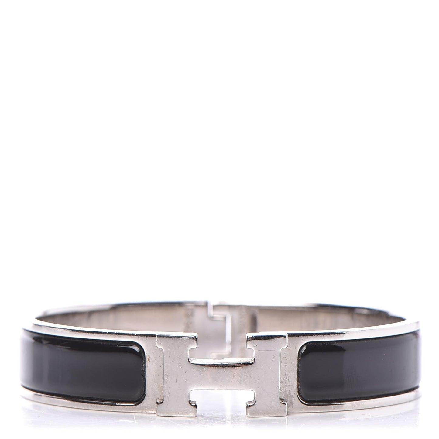 Enamel Narrow Clic Clac H Bracelet PM Black