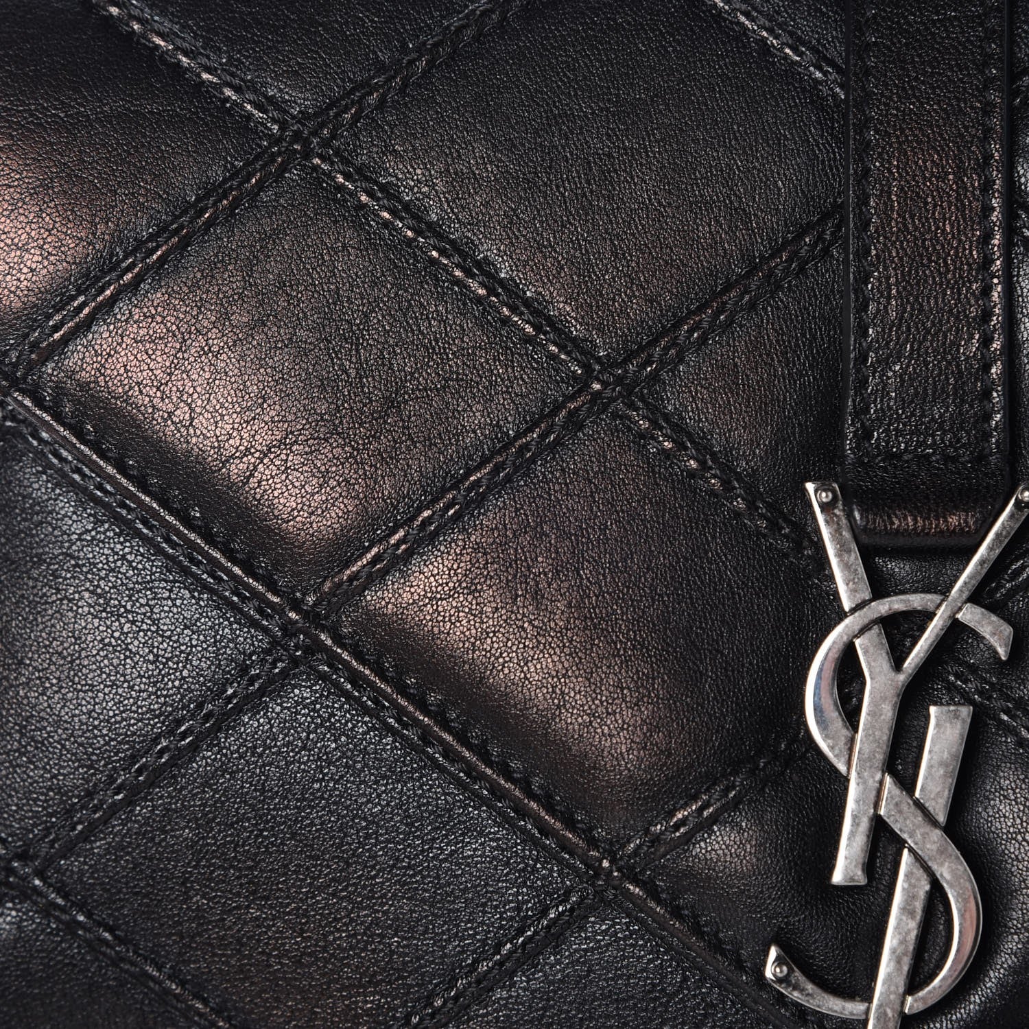 Saint Laurent Calfskin Matelasse Diamond Quilted Monogram Medium College Bag Black 5 of 8