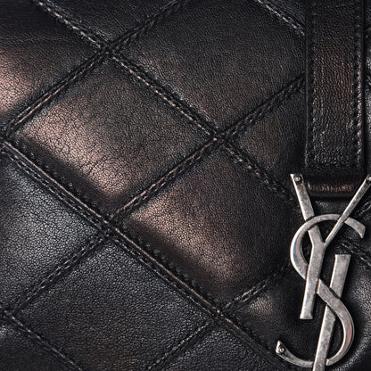 Saint Laurent Calfskin Matelasse Diamond Quilted Monogram Medium College Bag Black 5 of 8