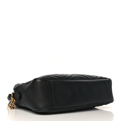 Gucci Calfskin Matelasse Medium GG Marmont Chain Shoulder Bag Black 4 of 11