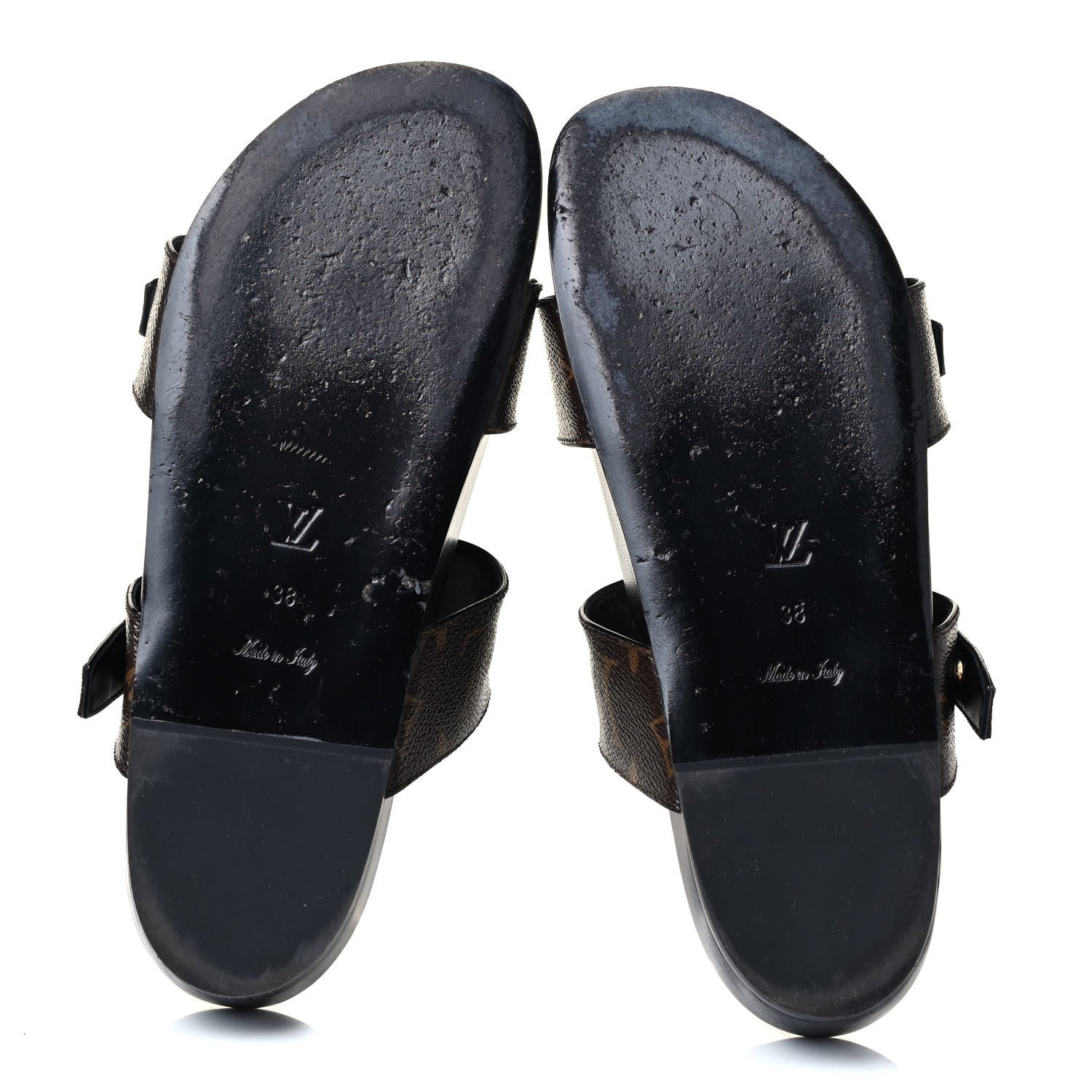 Louis Vuitton Monogram Bom Dia Mule Sandals 38 Black 7 of 8