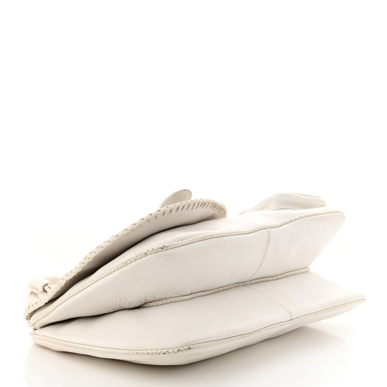 Christian Dior Calfskin Braided Gaucho Double Saddle Bag White 4 of 21