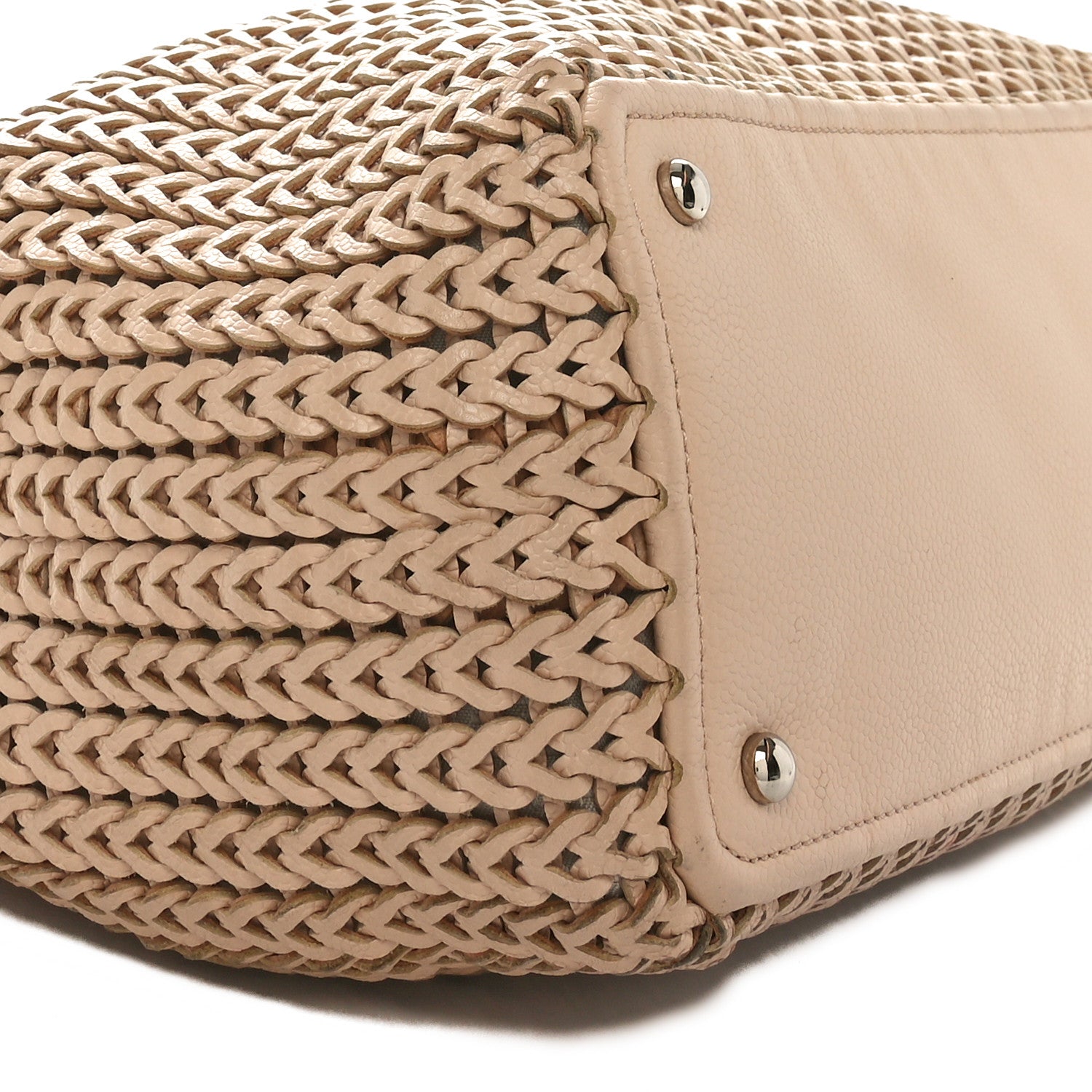 Chanel Caviar Braided Small CC Tote Beige 8 of 10