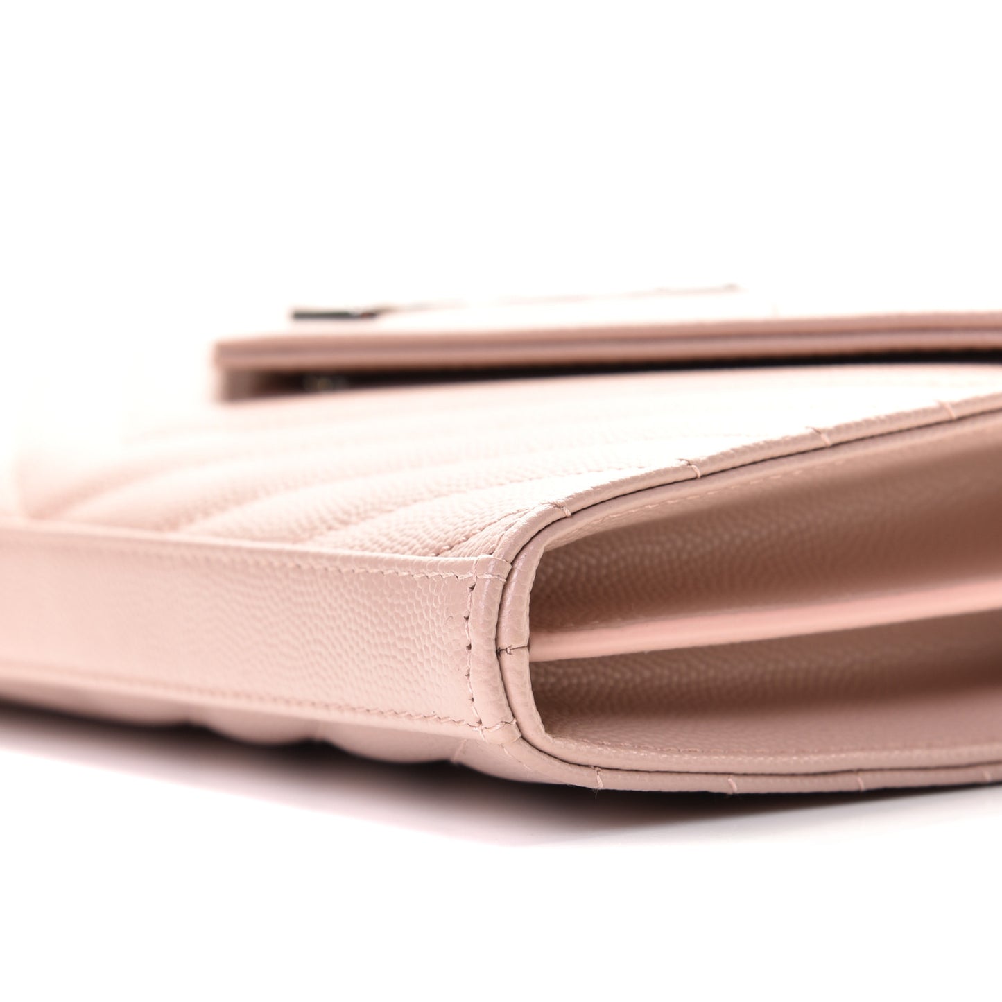 Grain De Poudre Matelasse Chevron Monogram Chain Wallet Pale Pink