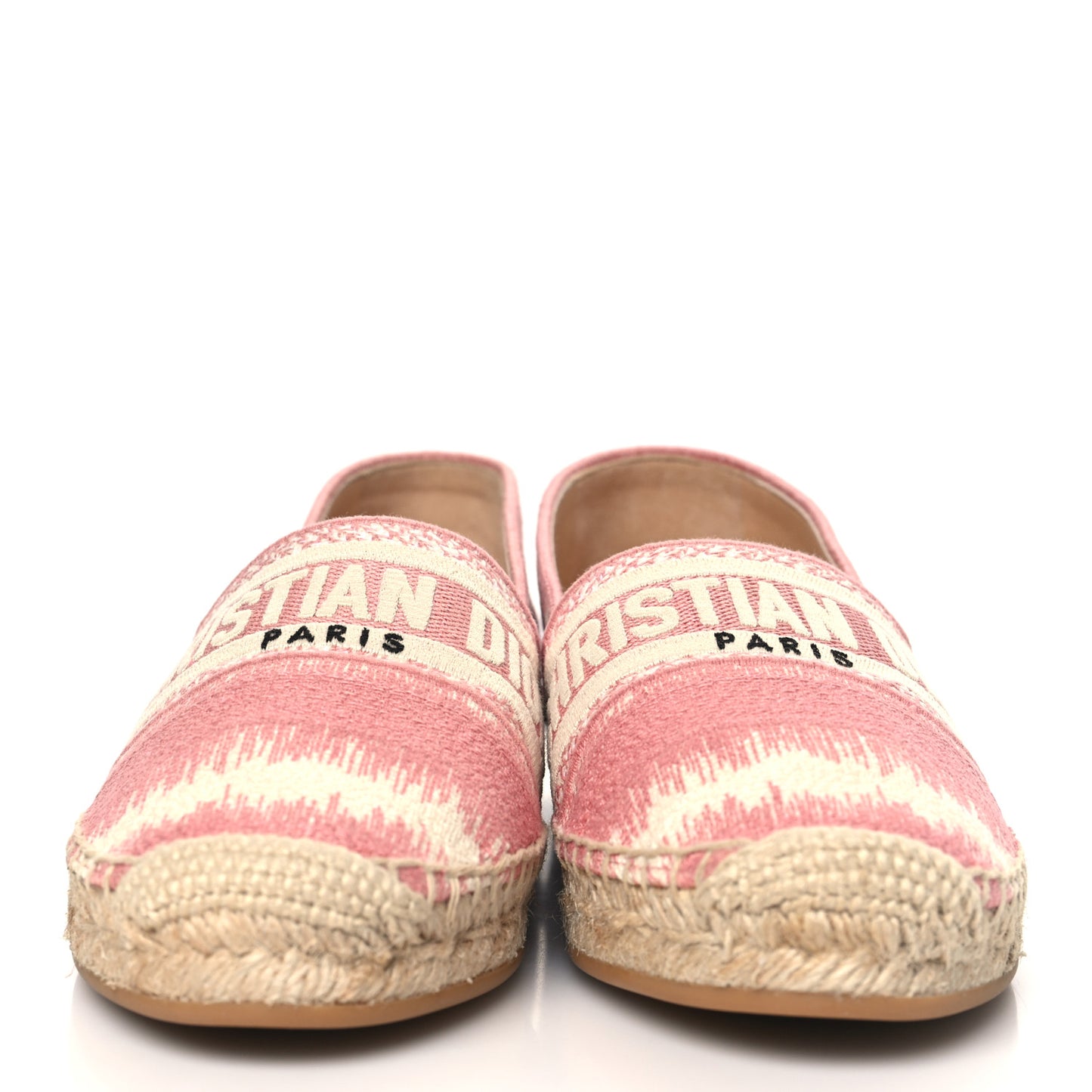 Cotton D-Stripes Embroidered Granville 15mm Espadrilles 35.5 Deep Nude