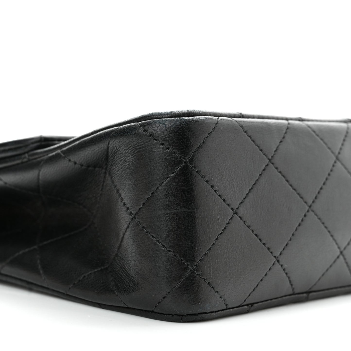 Lambskin Quilted Mini Square Flap Bag Black