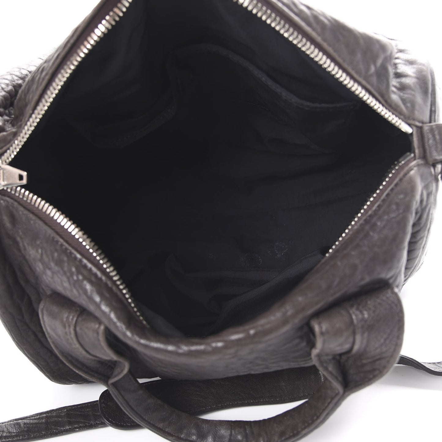 Pebbled Lambskin Rocco Brown Rhodium Hardware