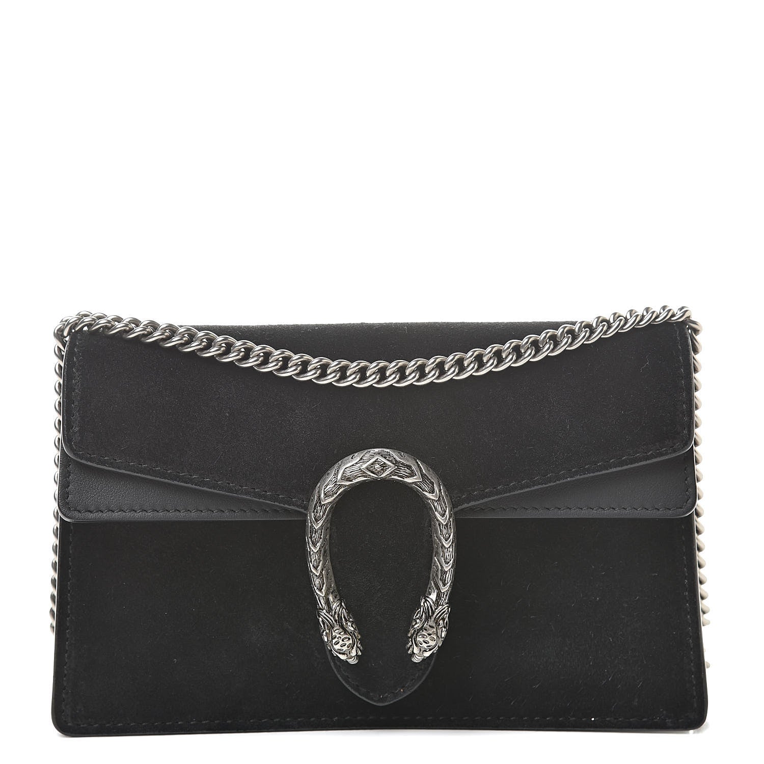 Gucci Suede Super Mini Dionysus Shoulder Bag Black 1 of 12