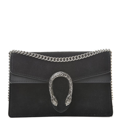 Gucci Suede Super Mini Dionysus Shoulder Bag Black 1 of 12
