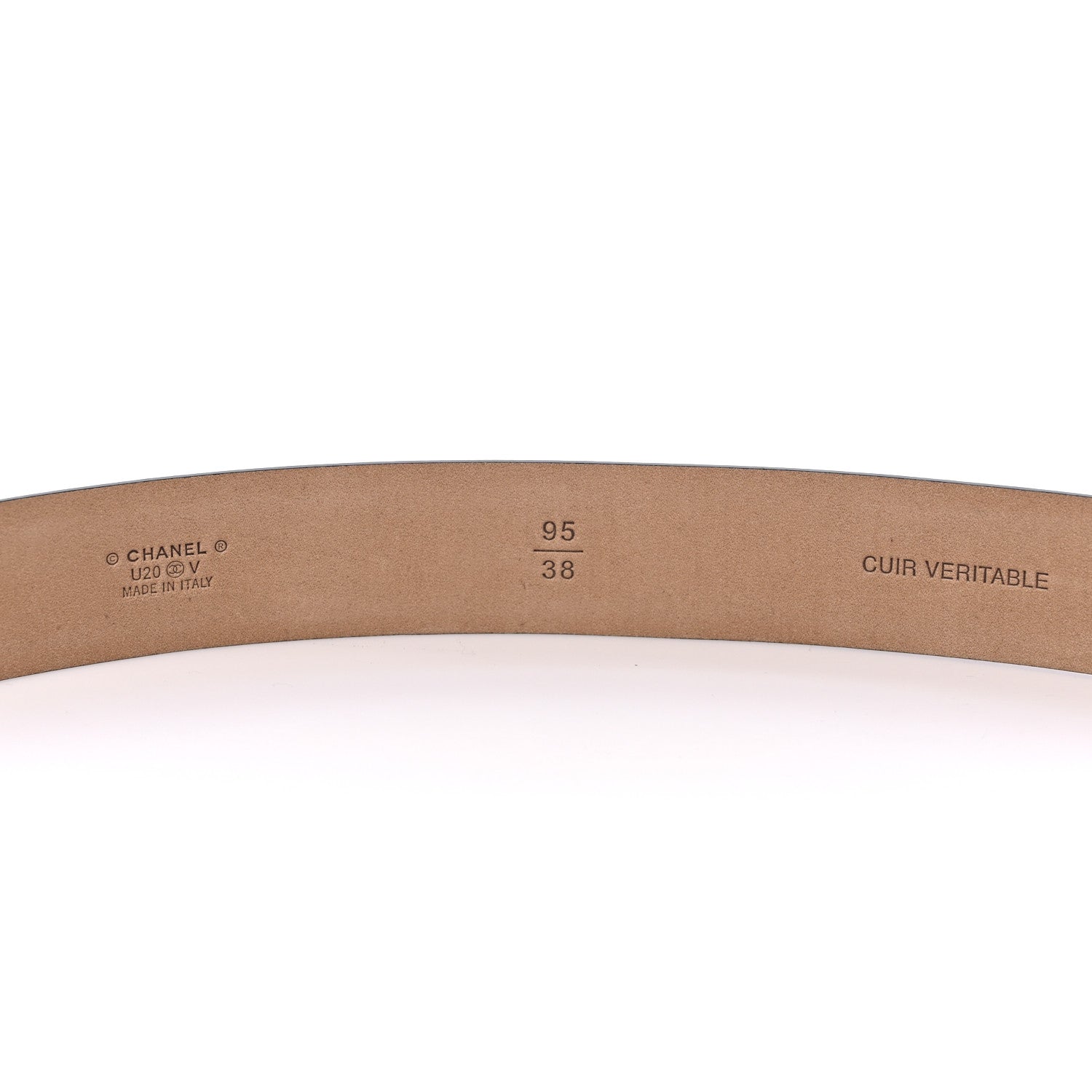 Chanel Calfskin Belt 95 38 Black 3 of 4