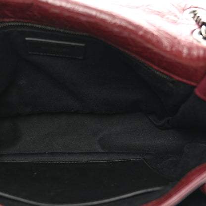 Saint Laurent Crinkled Calfskin Matelasse Monogram Medium Niki Chain Satchel Rouge Legion 6 of 10