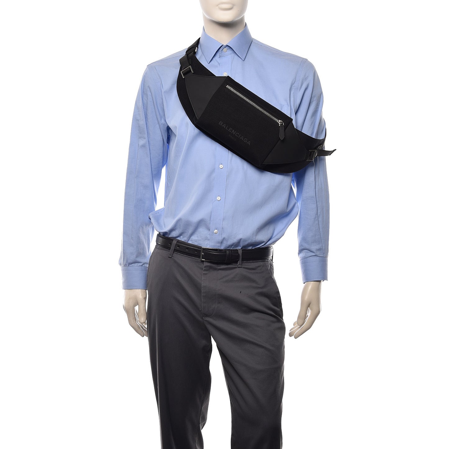 Cotton Canvas Calfskin Neo Lift Belt Bag Black