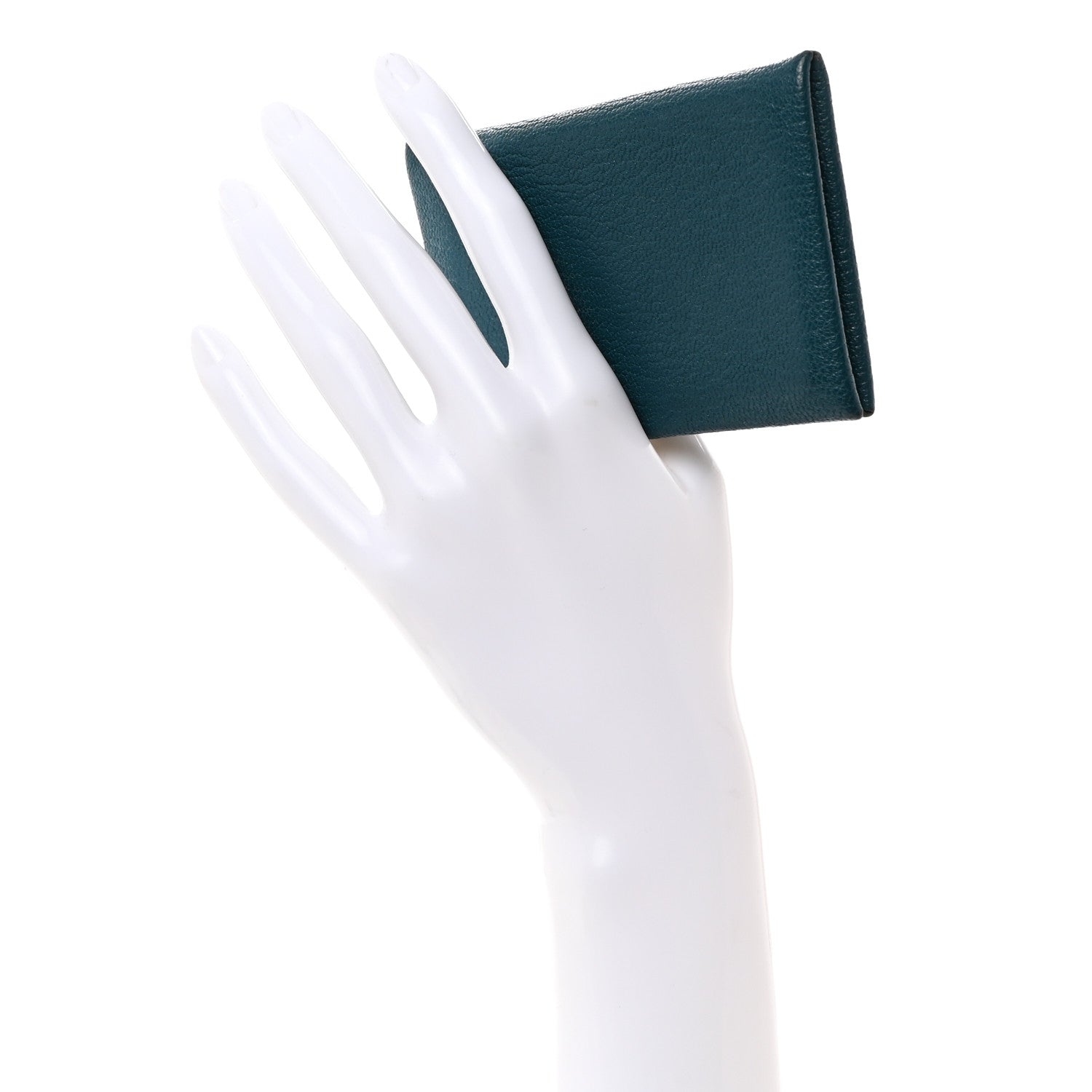 Hermes Chevre Mysore Calvi Card Case Vert Bosphore 2 of 8