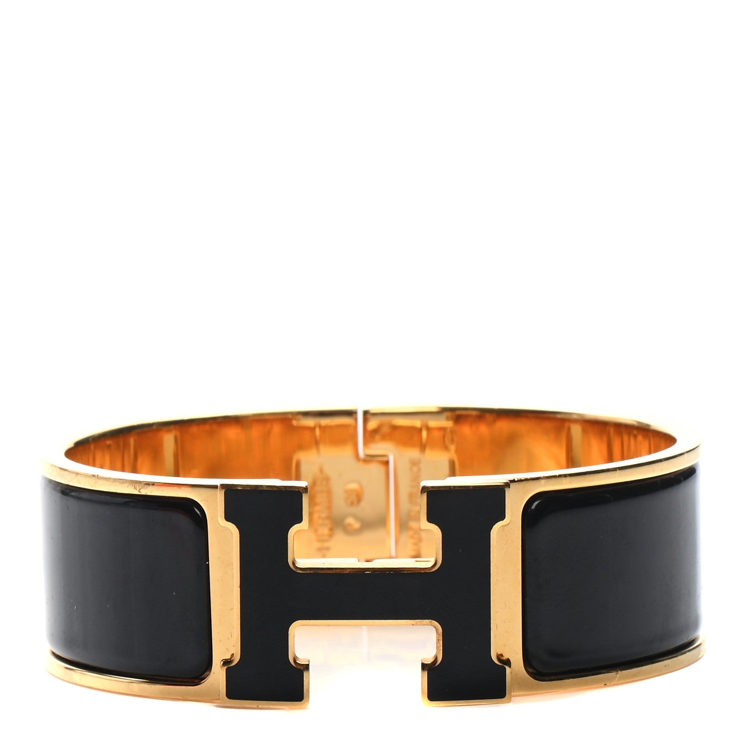 Hermes Enamel Wide Clic Clac H Bracelet PM Black 1 of 4
