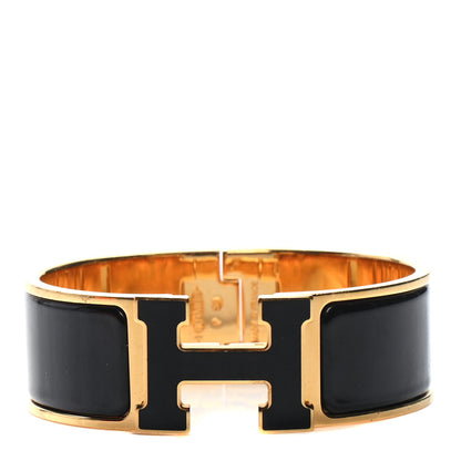 Hermes Enamel Wide Clic Clac H Bracelet PM Black 1 of 4