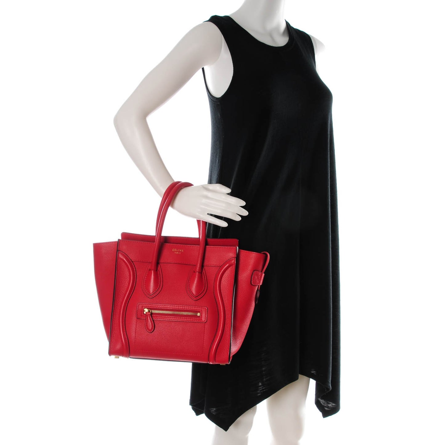 Drummed Calfskin Micro Luggage Coquelicot