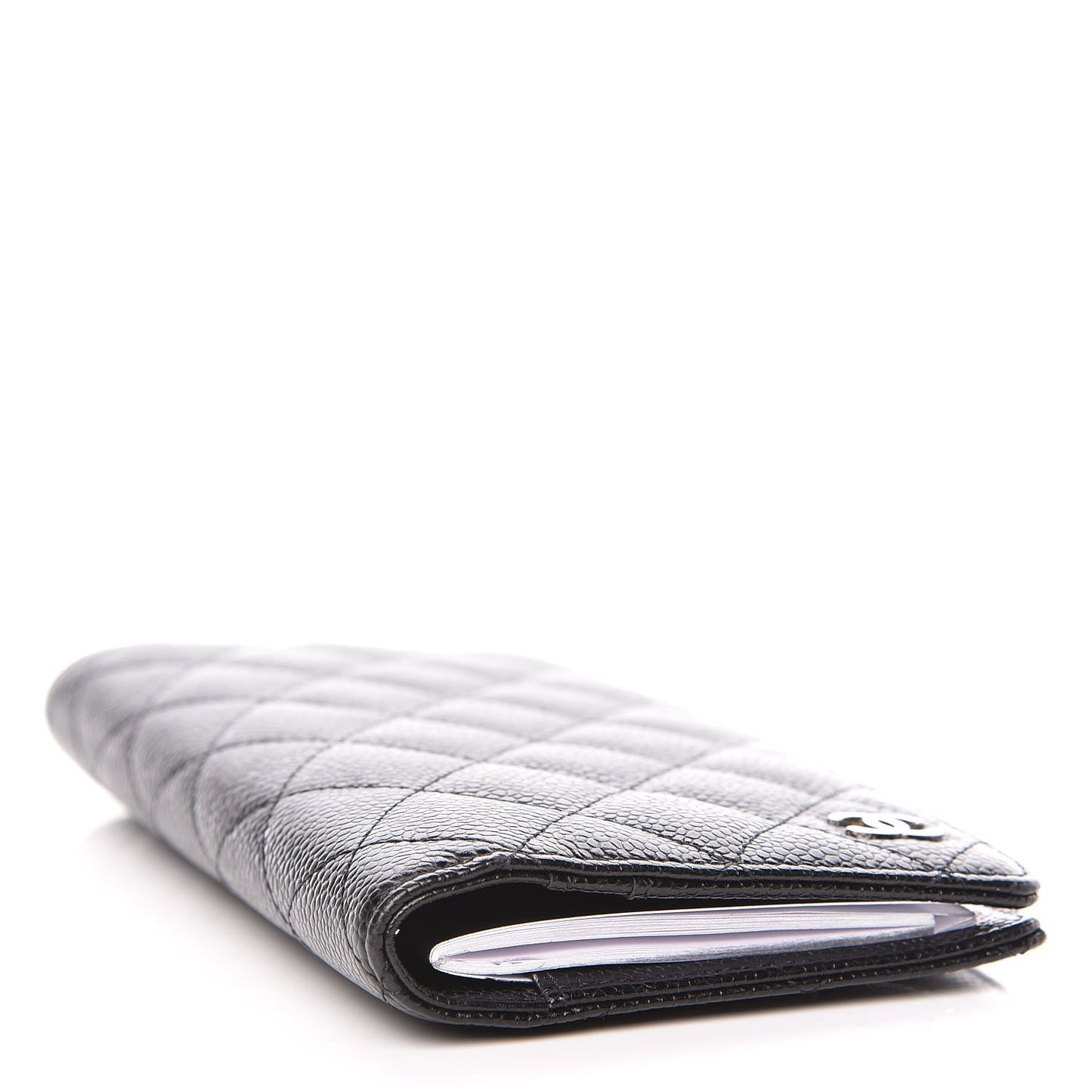 Caviar Quilted Medium Agenda Cover Black