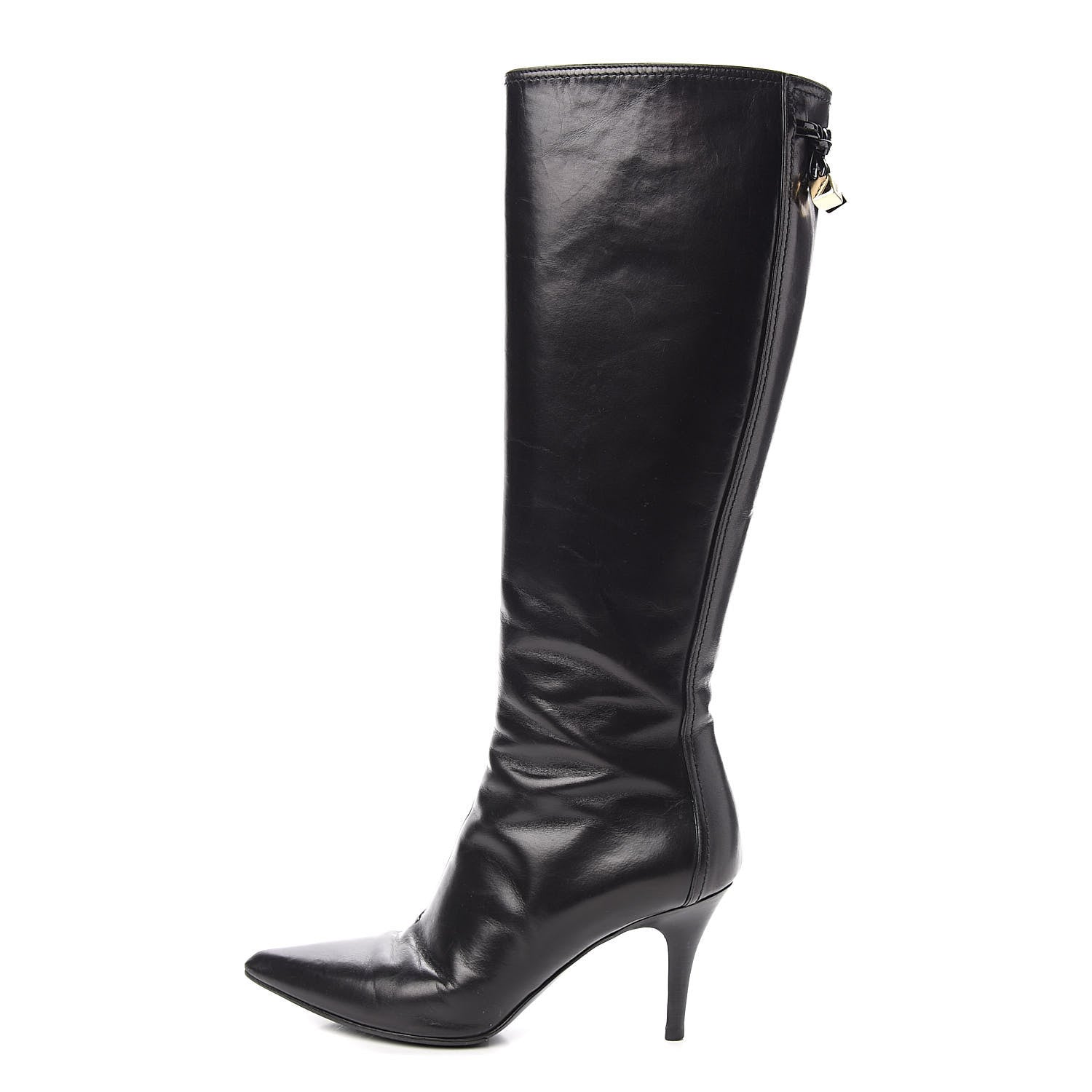 Louis Vuitton Calfskin Gamble High Boots 36 Black 1 of 8
