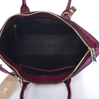 Burberry Heritage Grain Check Embossed Medium Dewsbury Tote Dark Plum 5 of 8
