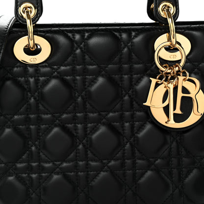 Christian Dior Lambskin Cannage Medium Lady Dior Black 8 of 10