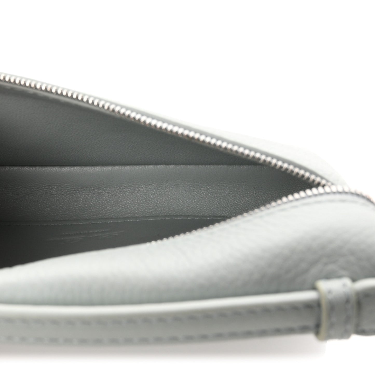 Grained Calfskin Extra Pocket Mini Pouch Minty Breeze