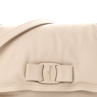 Salvatore Ferragamo Calfskin Small Viva Bow Shoulder Bag Bone 9 of 12