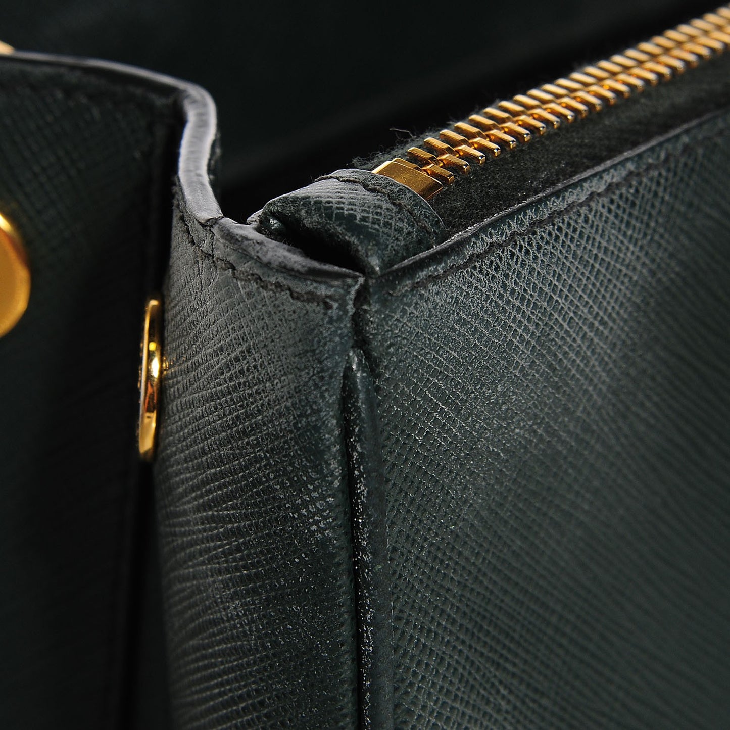 Saffiano Lux Small Double Zip Tote Smeraldo