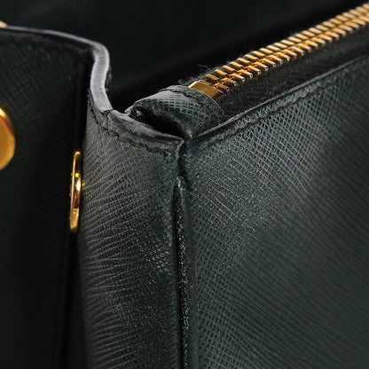 Prada Saffiano Lux Small Double Zip Tote Smeraldo 13 of 14